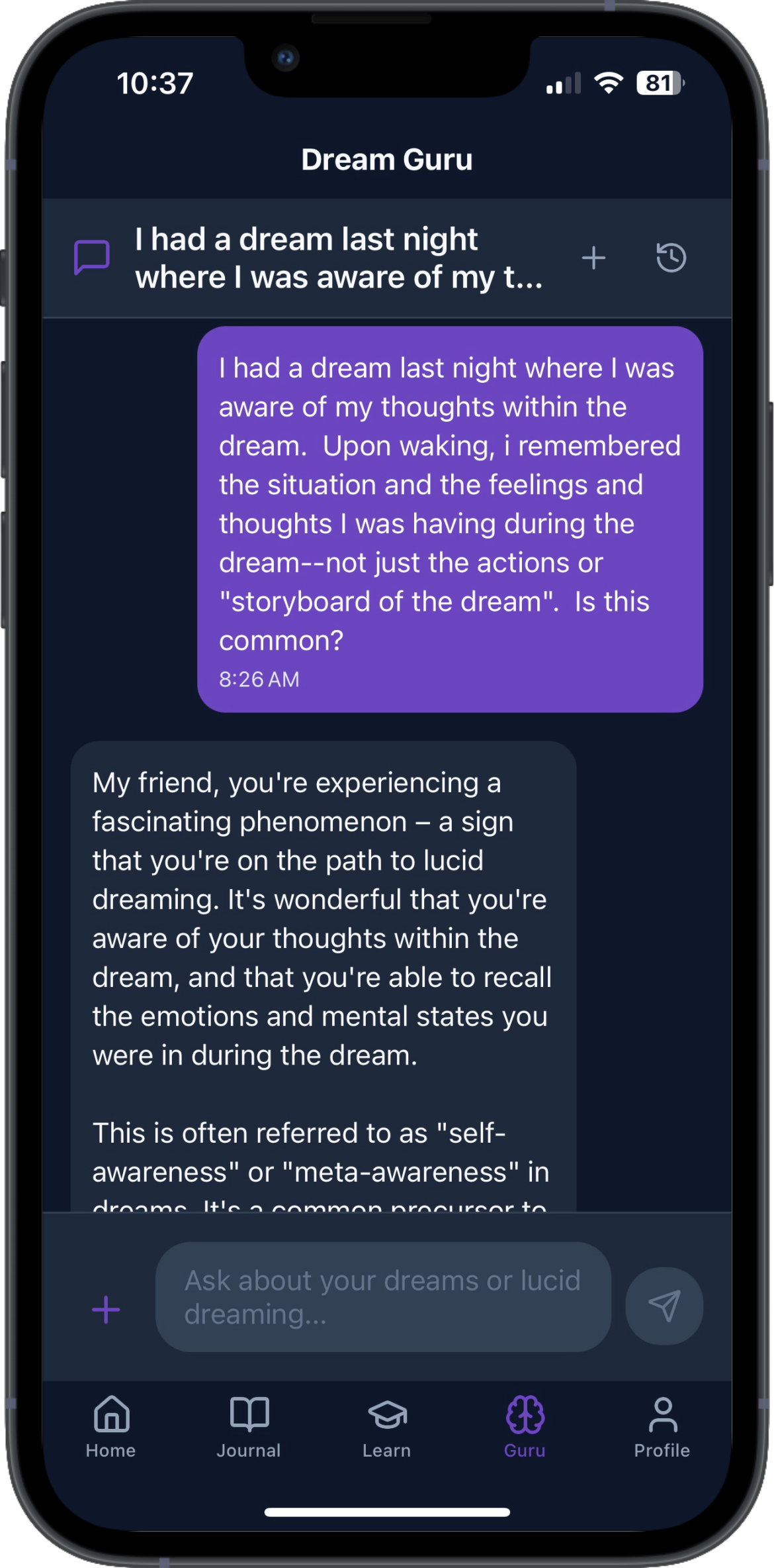 AI Dream Guru Chat